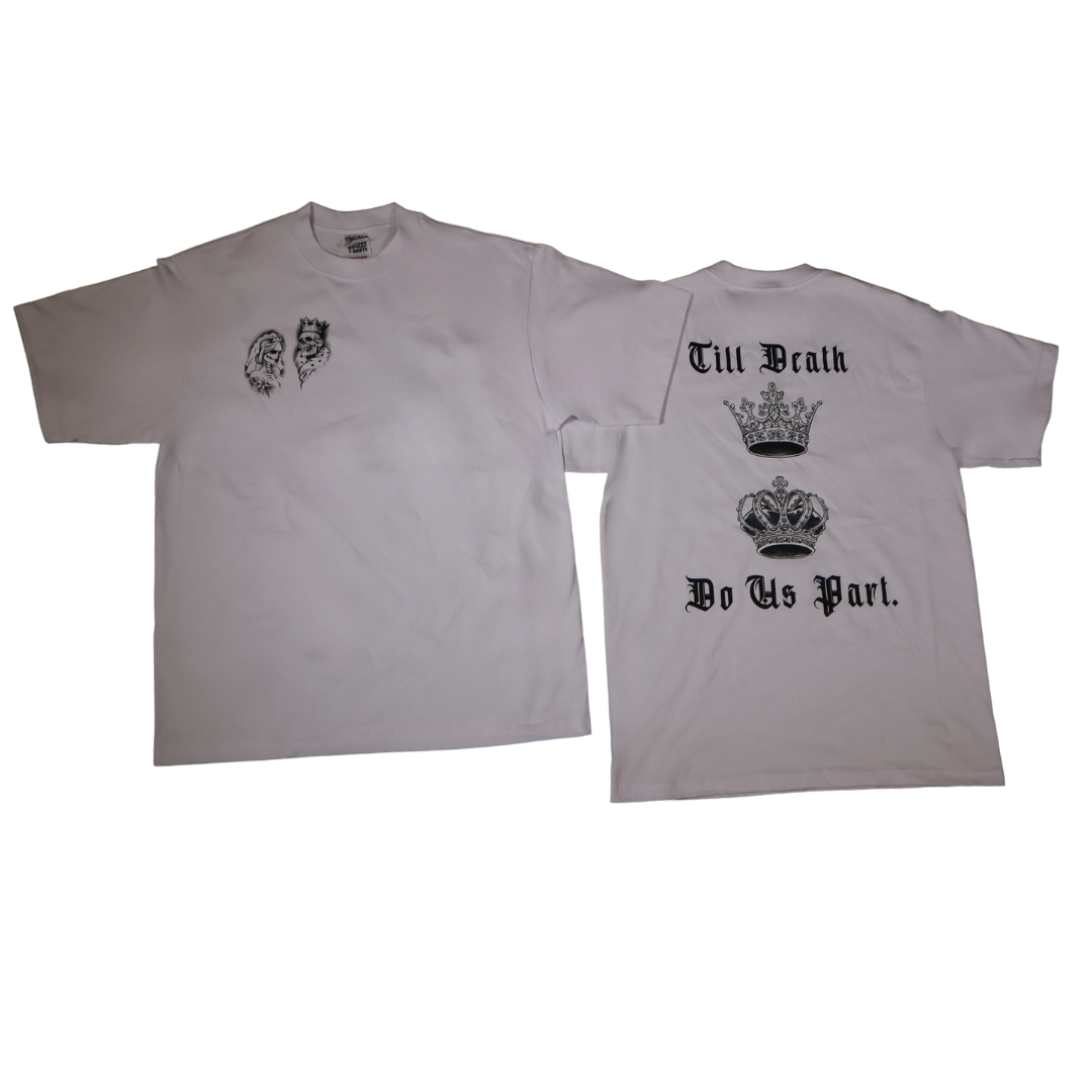 A men's short-sleeve t-shirt made from soft, breathable cotton. The t-shirt features a classic crew neck design and a relaxed fit, ideal for casual wear. Available in a white shade, with black accents, offering a versatile addition to any wardrobe.