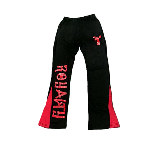 COZY RED FLARED SWEATS: ROYALTY 1 COLLECTION