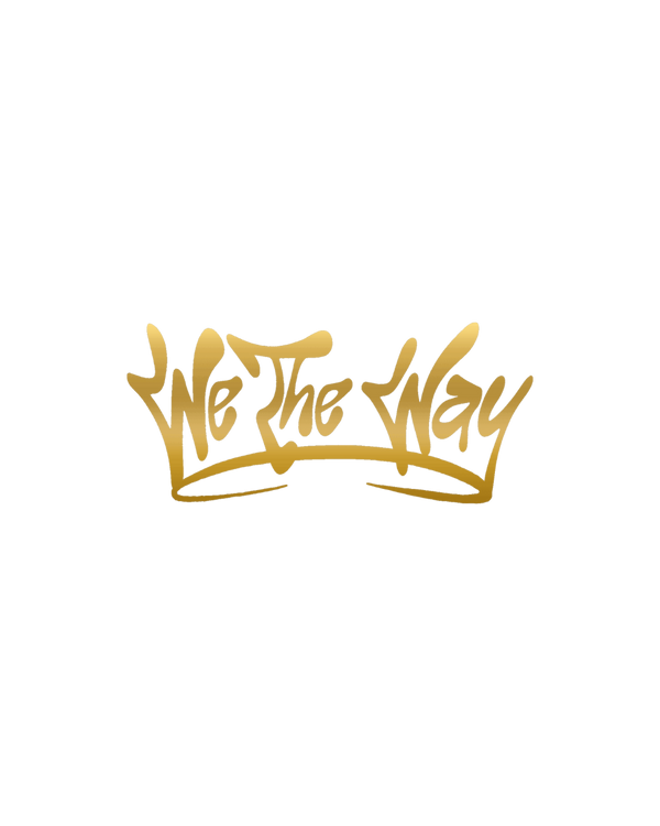 Gold 'We The Way' logo on a white background.